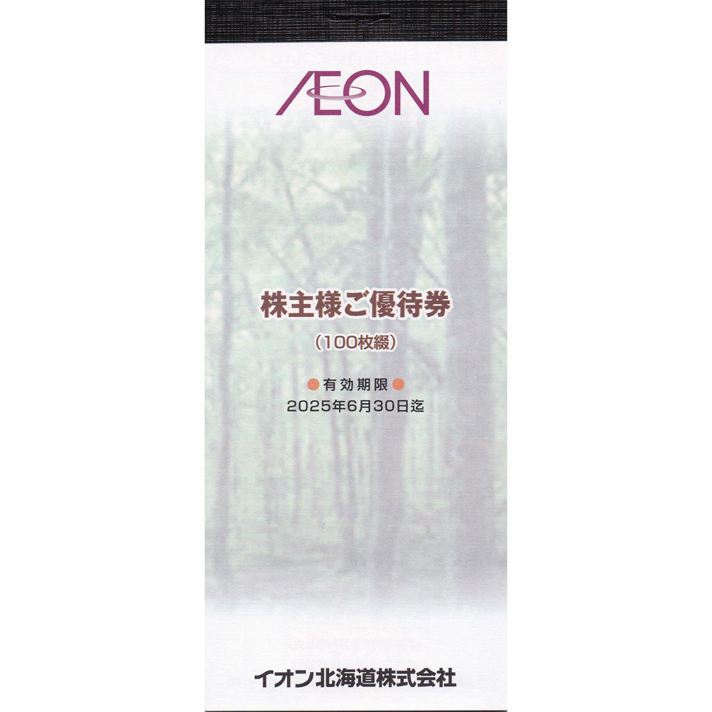 イオン北海道株主優待券(100円割引券)(100枚綴)(2025.6.30)