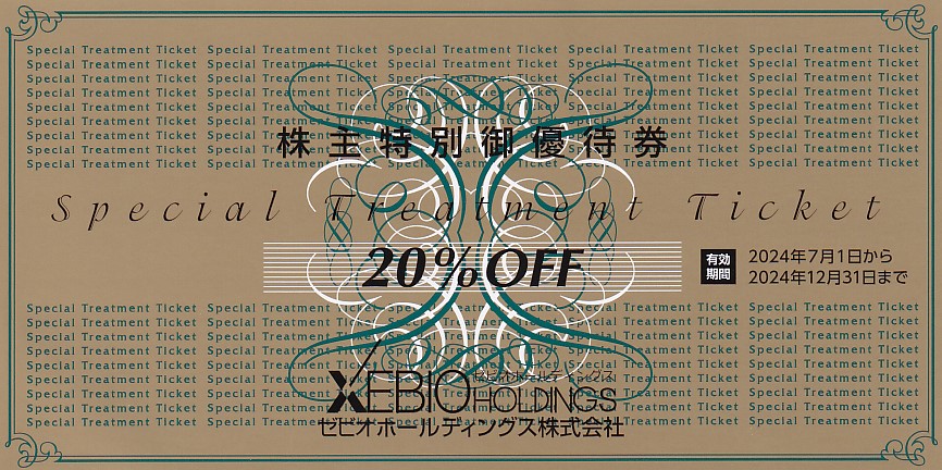ゼビオ株主優待券(20％割引券)(ヴィクトリア他)(2024.12.31)
