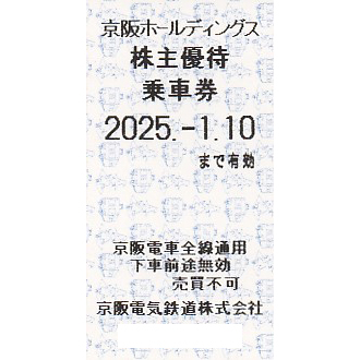 京阪電気鉄道(京阪電車)株主優待乗車証(電車全線)(きっぷ)(2025.1.10)