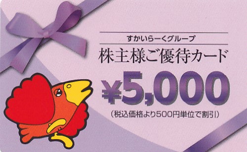 ガスト・バーミヤン(すかいらーく)株主優待カード(5,000円券)(2025.9.30)