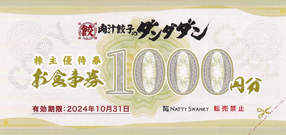 ダンダダン(NATTY SWANKY)株主優待券(2024.10.30)