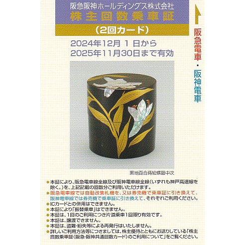阪急阪神株主優待回数乗車証(2回カード)(2025.11.30)